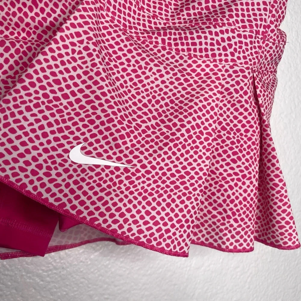 Nike Dri-FIT Tennis Skort Pink White Snakeskin Print Pleated Skirt Womens Large